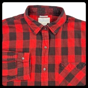 Denim‎ & Supply Ralph Lauren Boyfriend Flannel Women L Red Black Buffalo Check